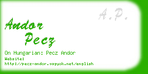 andor pecz business card